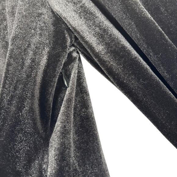 Simple Retro Black Velvet Dress White Lace Peter Pan Collar Wednesday Midi Med - Picture 10 of 12